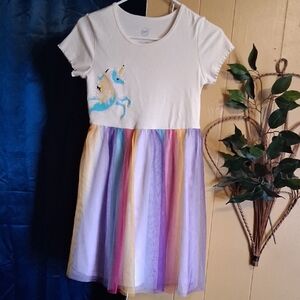 Wonder Nation Unicorn Dress with Rainbow Colors